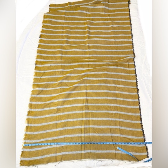 Zara Large Rectangular Scarf , Stripes 2 Tone Frayed Wrap - Picture 5 of 10